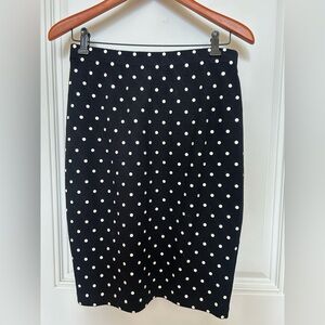 St. John Collection Black and White Polka Dot Skirt
